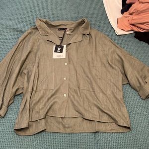Very J dusty olive blouse